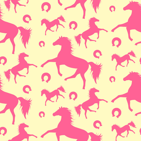 Seamless pattern with running horses. のイラスト素材