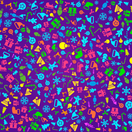 Merry Christmas pattern, Happy New Year background .Classic elements Christmas pattern winter background. Holidays icons.のイラスト素材