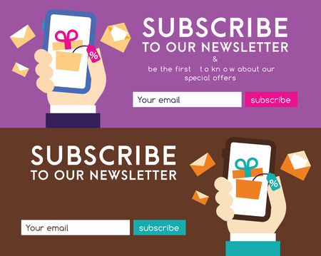E-mail marketing flat design bannersのイラスト素材