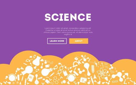 Science concept header - flat design glyph styleのイラスト素材