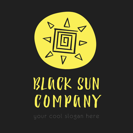 Sun icon in hand drawn styleのイラスト素材