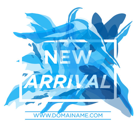 New arrivals concept for internet stores promo. New arrivals web baners. Material design trendy colors.のイラスト素材