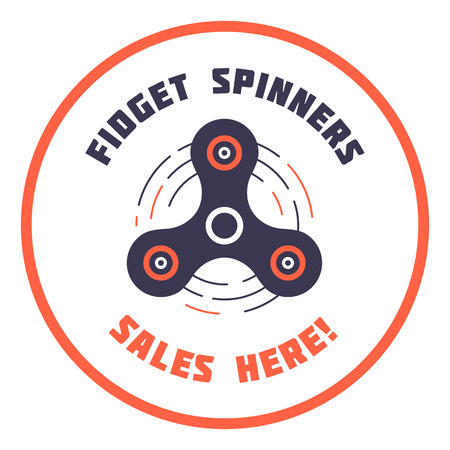 Spinner Flat style design illustration. Simple design, good colors. Perfect for sales and informational sign. Trendy modern stickers.のイラスト素材