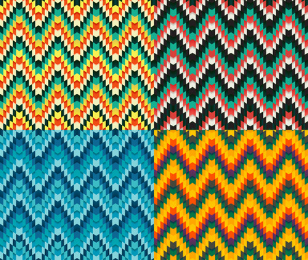 Beautiful trendy colorful seamless serrated patternのイラスト素材