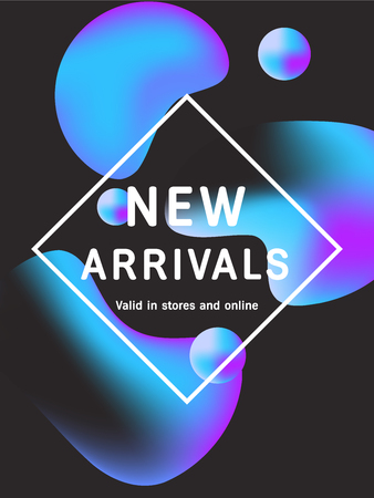Sale web banners template for special offers advertisement. Liquid neon gradient colors within different forms. New arrivals concept for internet stores promo. New arrivals web banners. 