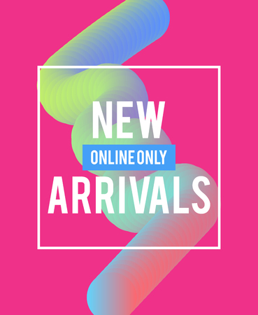 Sale web banners template for special offers advertisement. Liquid colors within different forms. New arrivals concept for internet stores promo. New arrivals web banners. のイラスト素材