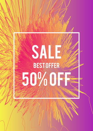 Sale web banners template for special offers advertisement. Discount offer. Super Sale concept. Liquid colors shapes with the hot text. Great sales concept. Bright colors. のイラスト素材