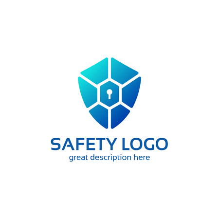 Logo for safety company. Shield with the gradient color. Guard icon. のイラスト素材
