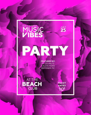 Party poster for night club. Template of invitation for summer party. Modern marble flyer designのイラスト素材