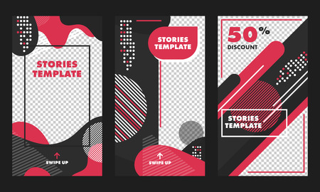 Sale web banners template for special offers advertisement. Discount offer. Super Sale concept. Liquid colors shapes with the hot text. Highlights for social media. Bright colors. Abstract backgroundのイラスト素材