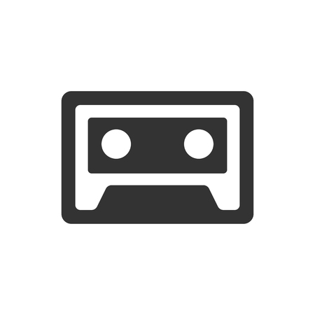 Old cassette web icon.Web element. Vintage icon. Vintage poster. Flat design vector illustration.のイラスト素材