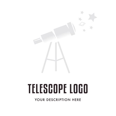 Telescope illustration. Flat design.のイラスト素材