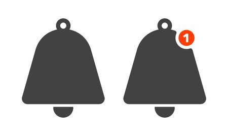 Notification bells icons set. Minimalistic design. Incoming messages concept. Do not disturbe icon. Alarm icon.のイラスト素材