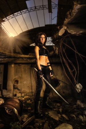 warrior girlの写真素材