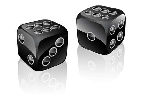 two dices blackのイラスト素材