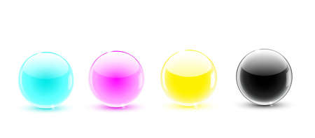 glass balls CMYKのイラスト素材