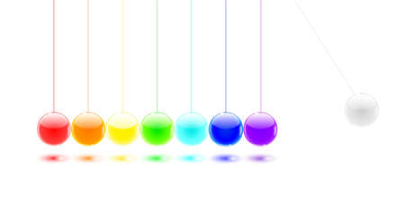 Newtons cradle color ballsのイラスト素材
