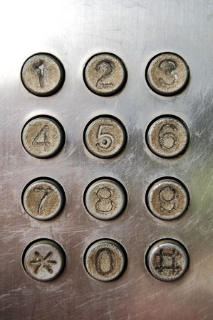 Number pad on old phoneの写真素材