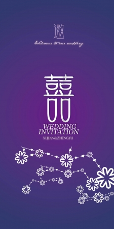 Blue purple wedding invitation invitationのイラスト素材