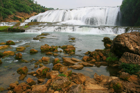 waterfall in Anshun, Guizhou province.の写真素材