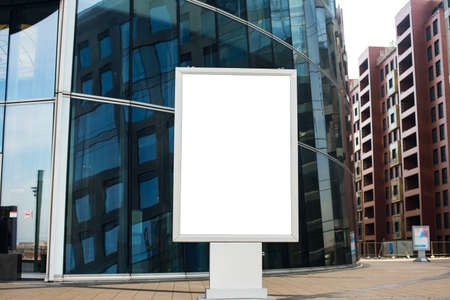 Advertising billboard with empty screen background for promotional public information. Blank board...