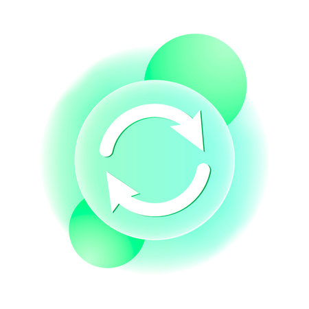 Recycle icon round vector illustration of design element for zero waste label or promo sign in glassmorphism styleのイラスト素材
