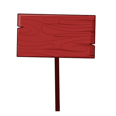 Cartoon wooden sign on a stick template for inscriptionsのイラスト素材