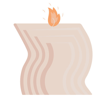 paraffin scented ribbed handmade candle for aromatherapyのイラスト素材