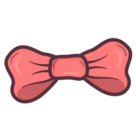 Cute red doodle bow decoration for gift and hairpinのイラスト素材