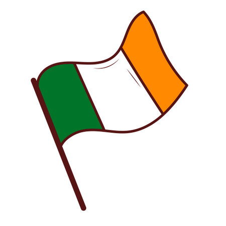 Cartoon doodle Irish flag on a stickのイラスト素材