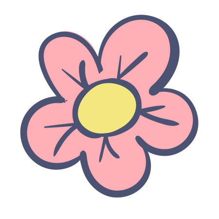 Doodle head of abstract chamomile flower simple shapeのイラスト素材