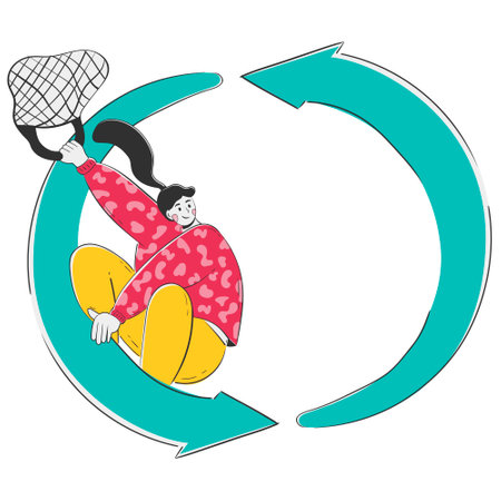 Recycling Skater Girl Riding the Eco-Logo around the Globe with her Grocery Bagのイラスト素材