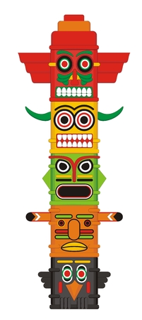 Totem pole Indian Vector illustrationのイラスト素材