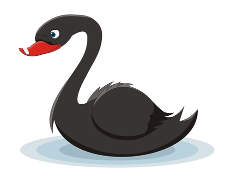 Black swan cartoon vector illustration のイラスト素材
