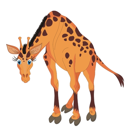 Giraffe cartoon vector illustration のイラスト素材