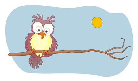 Owl cartoon vector illustrationのイラスト素材