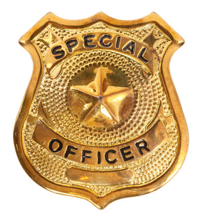 Special officer badge isolated on white background