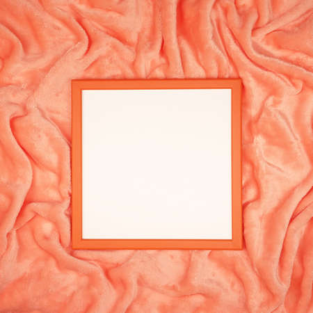 Soft blanket pastel with wooden frame copy space trendy backgroundの写真素材
