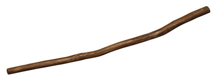 Brown natural wooden stick branch rod wand isolated on white background. Creative nature conceptの写真素材