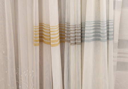 Curtains variety selection drapes shop store lot retail manyの写真素材