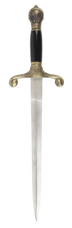 Ancient short sword dagger old knife isolated on white background. Aged weapon conceptの写真素材