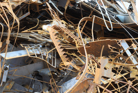 Scrap metal pile junk yard waste for recycling environment. Recyclable conceptの写真素材