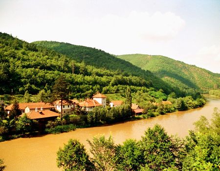 Monastery on Moravaの写真素材