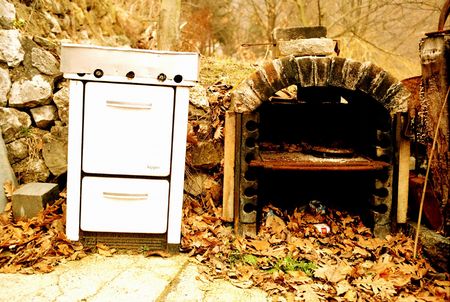 Old furnaceの写真素材