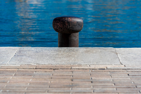 Mooring point at Vieux port old port in Marseille, Franceの写真素材