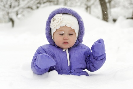 little girl in winteの写真素材
