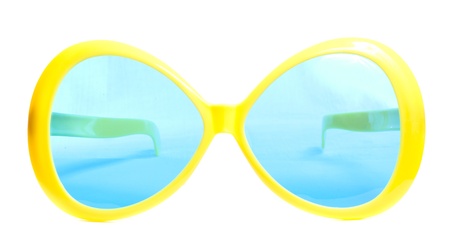 yellow glasses closeupの写真素材