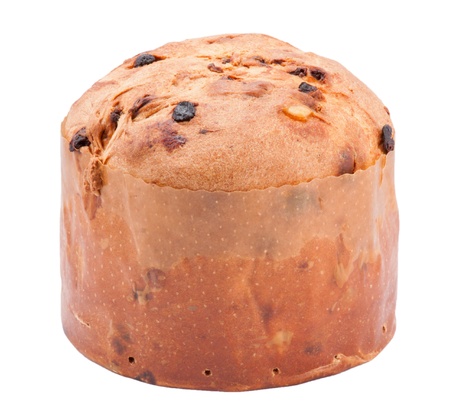 delicious panettone on a white backgroundの写真素材