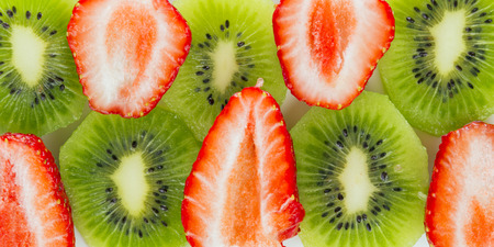 strawberry and kiwiの写真素材