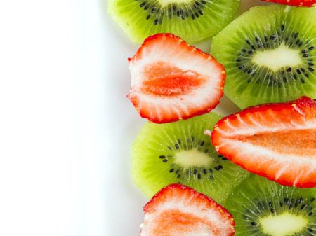 strawberries and kiwiの写真素材